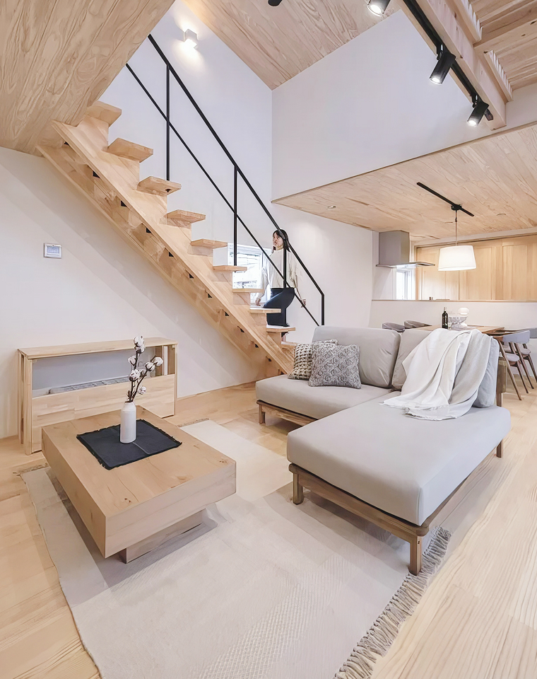 自然素材で建てられた家