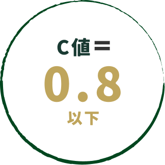 C値= 0.8以下